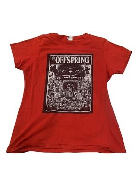 The Offspring Band T Shirt Womens Large L Red Americana Album Art Skeleton Punk